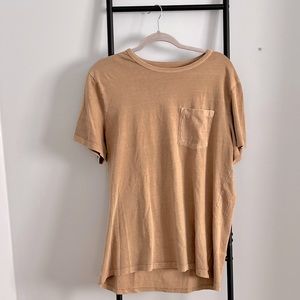 Goodfellow short sleeve T-shirt with pocket pale yellow mustard Mens tee fall